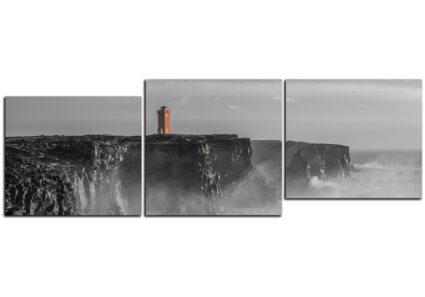 Obraz na plátně - Maják v bouři - panoráma Obraz na plátně - Maják v bouři - panoráma